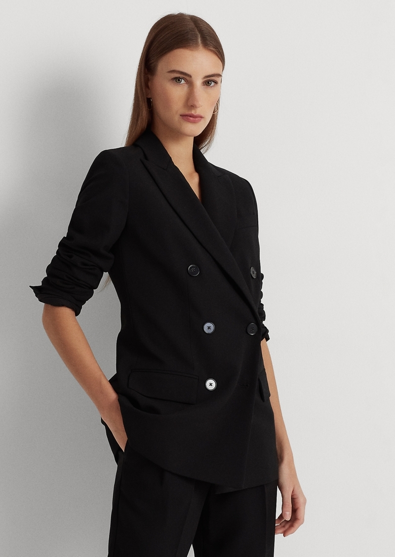 Lauren Ralph Lauren Women's Double-Breasted Wool Crepe Blazer - Polo Black