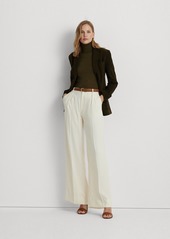 Lauren Ralph Lauren Women's Double-Faced Georgette Wide-Leg Pants, Regular & Petite - Lauren Navy