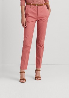 Lauren Ralph Lauren Women's Double-Faced Stretch Cotton Pants - Pink Mahogany