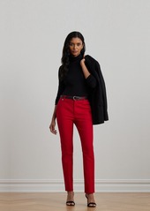 Lauren Ralph Lauren Women's Double-Faced Stretch Cotton Pants, Regular & Petite - Red