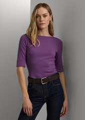 Lauren Ralph Lauren Women's Elbow-Sleeve Tee - Aurora Violet