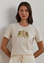 Lauren Ralph Lauren Women's Embroidered Crest Tee - Winter Crm