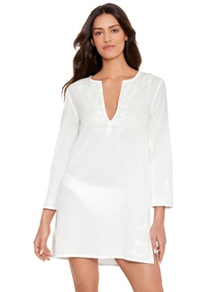 Lauren Ralph Lauren Women's Embroidered Tunic Cover-Up - White