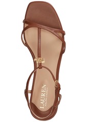 Lauren Ralph Lauren Women's Fallon Ankle-Strap Embellished Flat Sandals - Deep Saddle Tan