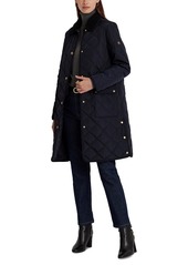 Lauren Ralph Lauren Women's Faux-Fur-Collar Quilted Coat - Dark Navy