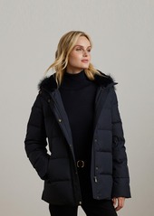 Lauren Ralph Lauren Women's Faux-Fur Hooded Puffer Coat - Pinot Noir