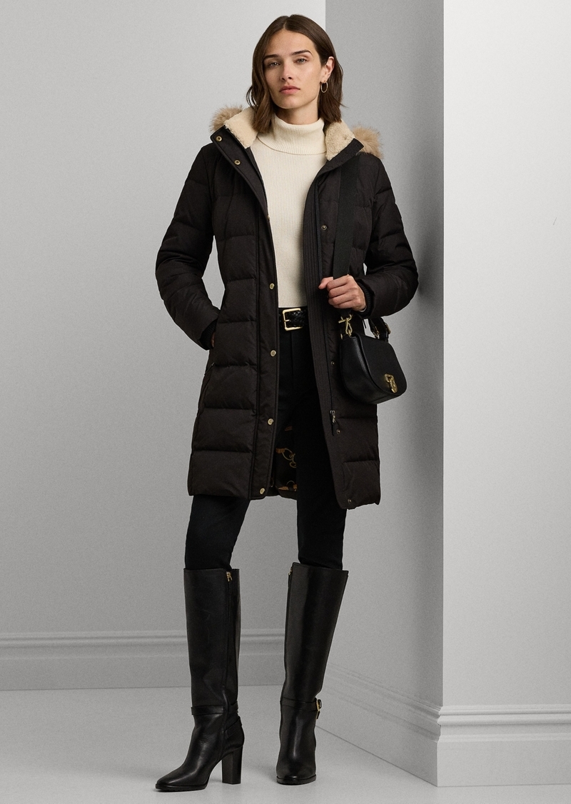 Lauren Ralph Lauren Women's Faux-Fur Hooded Puffer Coat - Black