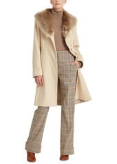 Lauren Ralph Lauren Women's Wool Blend Walker Coat - Truffle Herringbone