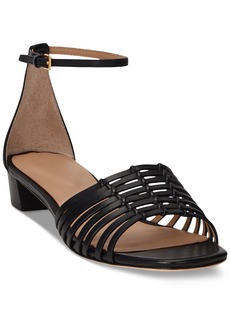 Lauren Ralph Lauren Women's Fionna Ankle-Strap Flat Sandals - Black