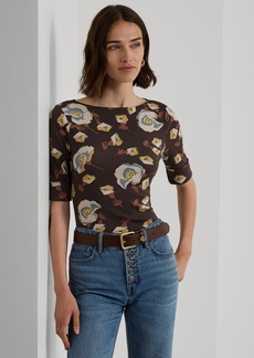 Lauren Ralph Lauren Women's Floral Boat-Neck Tee - Brown