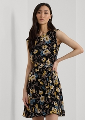 Lauren Ralph Lauren Women's Floral Bubble Crepe Cap-Sleeve Dress - Black