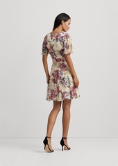 Lauren Ralph Lauren Women's Floral Crinkle Georgette Surplice Dress - Cream Multi