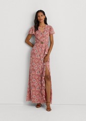 Lauren Ralph Lauren Women's Floral Flutter-Sleeve Gown - Pink Multi