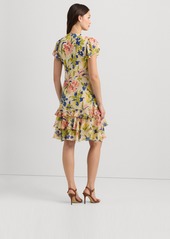 Lauren Ralph Lauren Women's Floral Georgette Drop-Waist Dress - Cream Multi