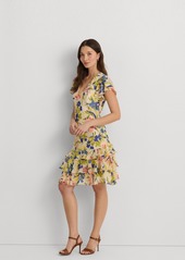 Lauren Ralph Lauren Women's Floral Georgette Drop-Waist Dress - Cream Multi