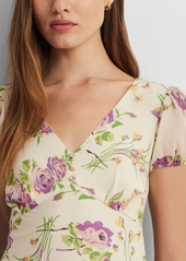 Lauren Ralph Lauren Women's Floral Georgette Puff-Sleeve Dress - Cream Multi
