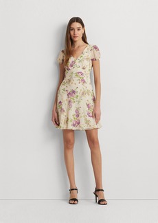 Lauren Ralph Lauren Women's Floral Georgette Puff-Sleeve Dress - Cream Multi
