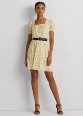 Lauren Ralph Lauren Women's Floral Georgette Puff-Sleeve Dress - Cream Multi