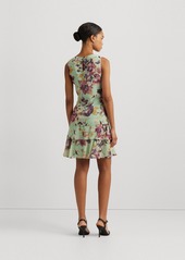 Lauren Ralph Lauren Women's Floral Georgette Shift Dress - Light Green Multi