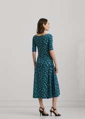 Lauren Ralph Lauren Women's Floral Stretch Cotton Midi Dress - Indigo Blue