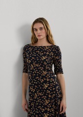 Lauren Ralph Lauren Women's Floral Stretch Cotton Midi Dress - Navy Multi