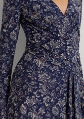 Lauren Ralph Lauren Women's Floral Stretch Jersey Long-Sleeve Dress - Navy/cream/pink