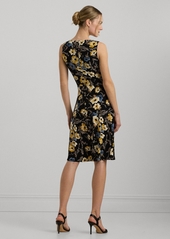 Lauren Ralph Lauren Women's Floral Surplice Jersey Sleeveless Dress - Black