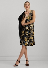 Lauren Ralph Lauren Women's Floral Surplice Jersey Sleeveless Dress - Black