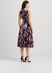 Lauren Ralph Lauren Women's Floral Twist-Front Mousseline Dress - Black/purple/multi