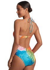 Lauren Ralph Lauren Women's Gathered-Front Bandeau One Piece Swimsuit - Multi