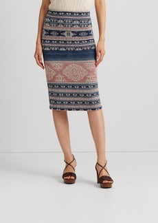 Lauren Ralph Lauren Women's Geo-Motif Linen-Cotton Pencil Skirt - Multi