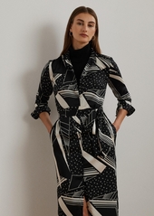 Lauren Ralph Lauren Women's Geo-Print Belted Twill Shirtdress - Black