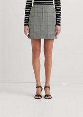 Lauren Ralph Lauren Women's Glen Plaid Mini Pencil Skirt - Black/mascarpone Cream