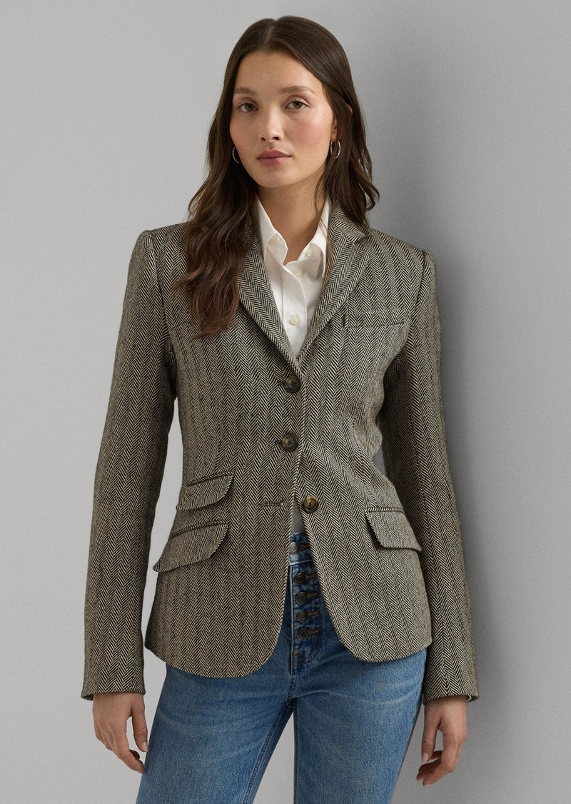 Lauren Ralph Lauren Women's Herringbone Tweed Blazer - Black