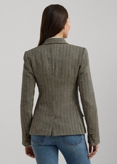 Lauren Ralph Lauren Women's Herringbone Tweed Blazer - Black