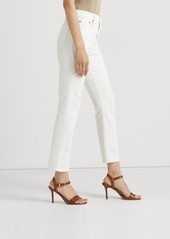 Lauren Ralph Lauren Women's High-Rise Straight Ankle Jeans - White Wash