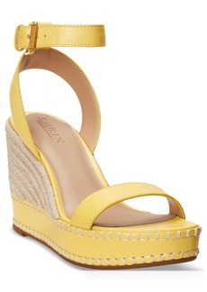 Lauren Ralph Lauren Women's Hilarie Ankle-Strap Espadrille Platform Wedge Sandals - Primrose Yellow