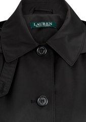 Lauren Ralph Lauren Womens Hooded A-Line Raincoat - Olive Fern