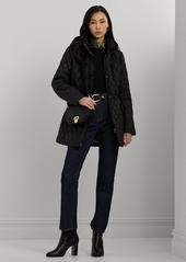 Lauren Ralph Lauren Petite Hooded Quilted Anorak Coat - Dk Navy