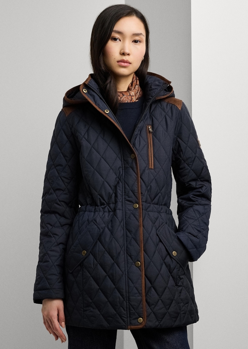 Lauren Ralph Lauren Petite Hooded Quilted Anorak Coat - Dk Navy