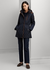 Lauren Ralph Lauren Petite Hooded Quilted Anorak Coat - Dk Navy