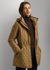 Lauren Ralph Lauren Women's Hooded Quilted Coat - Loden Check