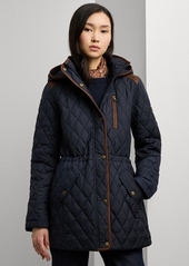 Lauren Ralph Lauren Women's Hooded Quilted Coat - Loden Check