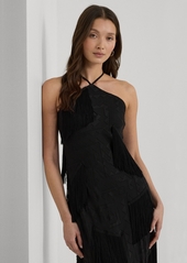 Lauren Ralph Lauren Women's Jacquard Fringe-Trim Dress - Black