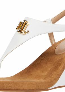 Lauren Ralph Lauren Jeannie Wedge Sandal for Women - Adjustable T-Strap Open-toe Casual High platform Wedges -   B - Medium