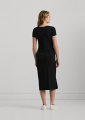 Lauren Ralph Lauren Women's Jersey Twist-Front Midi Dress - Black