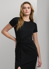 Lauren Ralph Lauren Women's Jersey Twist-Front Midi Dress - Black