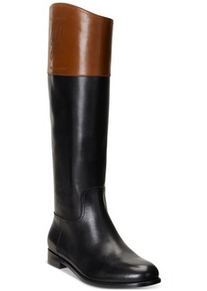 Lauren Ralph Lauren Women's Justine Asymmetrical Riding Boots - Black, Deep Saddle Tan