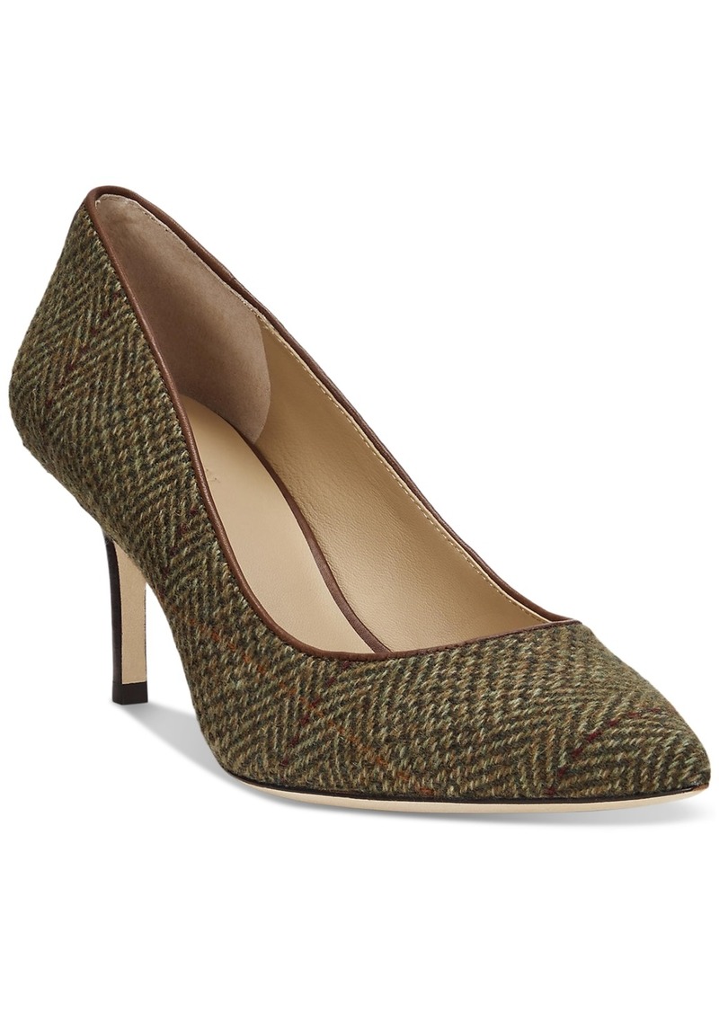 Lauren Ralph Lauren Women's Lanette Pointed Toe Pumps - Olive, Herringbone