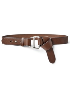 Lauren Ralph Lauren Women's Leather Tie-Off Belt - Dark Mahogany